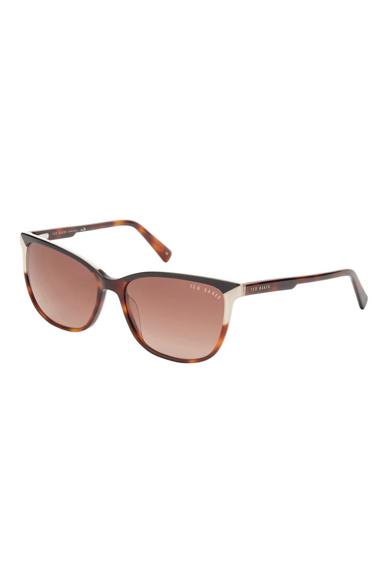 56mm Rectangular Sunglasses, Alternate, color, TORTOISE