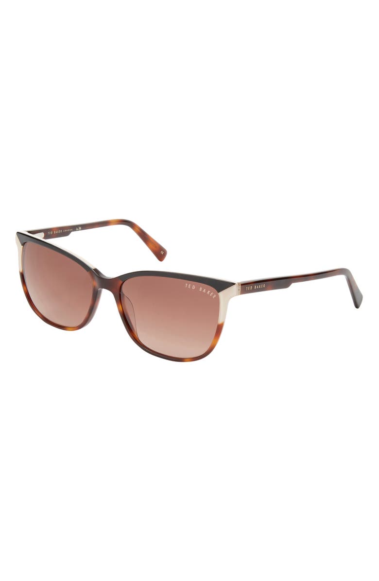 Ted Baker London 56mm Rectangular Sunglasses, Alternate, color, Tortoise