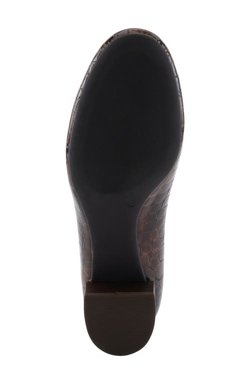 Spring Step Enda Croc Embossed Heel Loafer In Brown