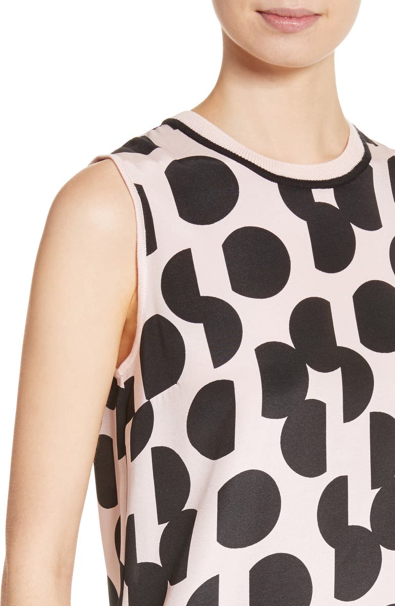 St. John Collection Dot Print Stretch Silk Shell, Alternate, color, 