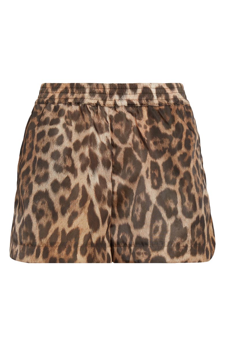 Stella McCartney Leopard Print Nylon Shorts, Alternate, color, 
