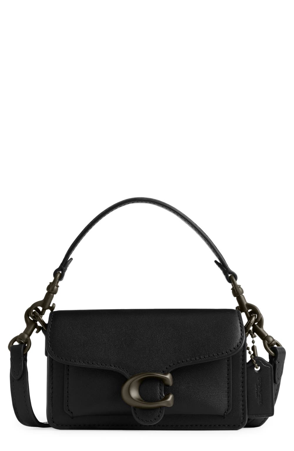 Tabby 12 Leather Shoulder Bag, color, BLACK