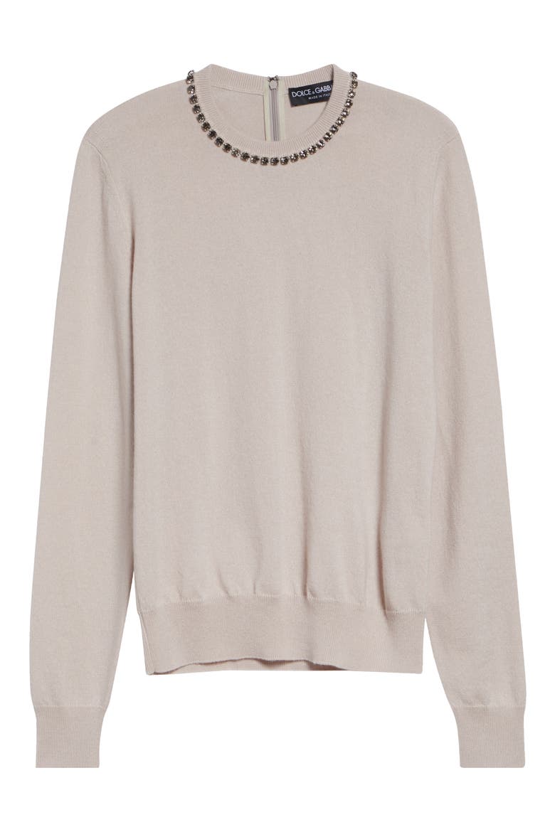 Crystal Embellished Cashmere Sweater, Main, color, BEIGE CHIARO