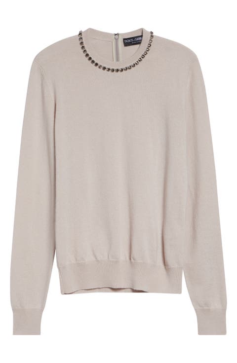 Crystal Embellished Cashmere Sweater