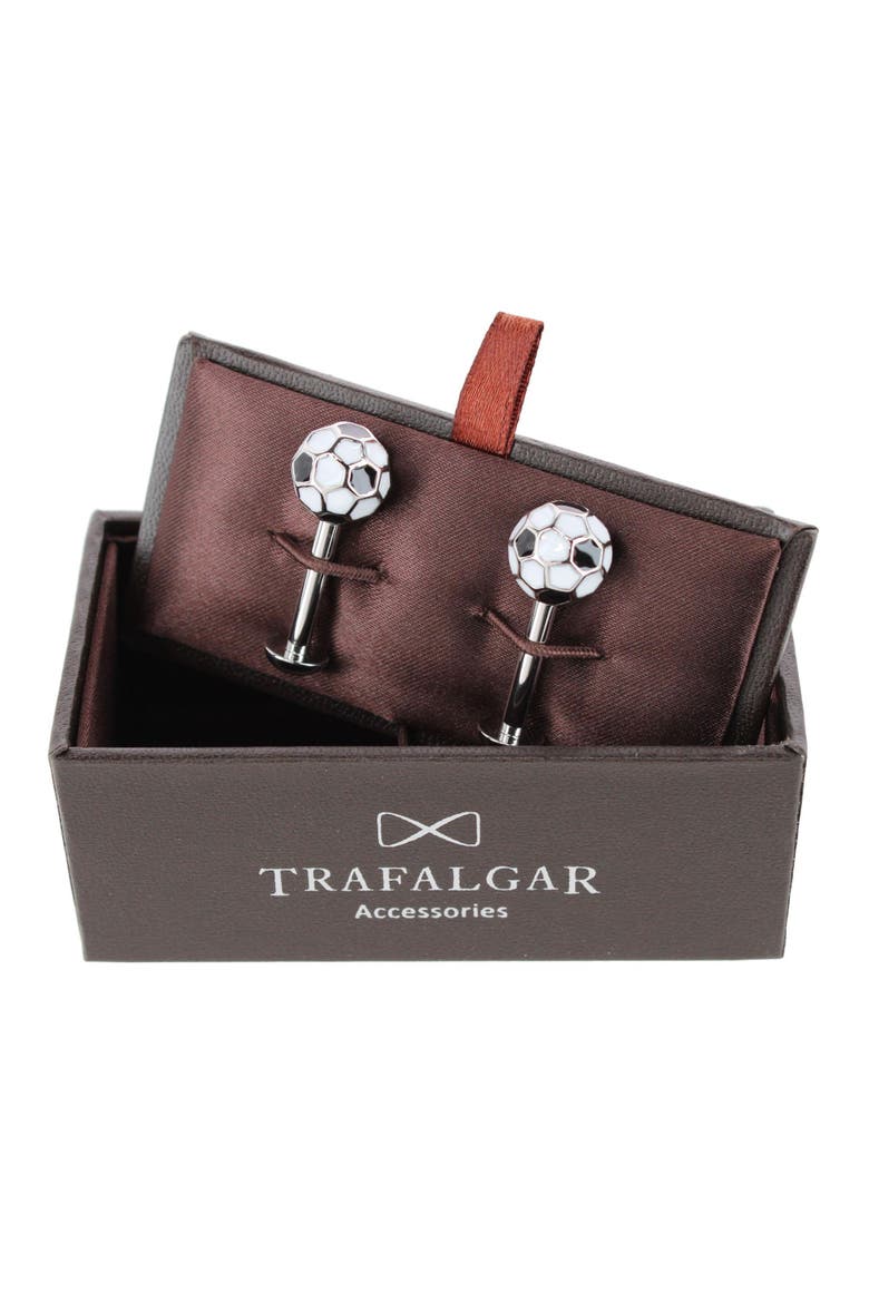 The Club XI Soccer Cufflinks, Alternate, color, Black and White