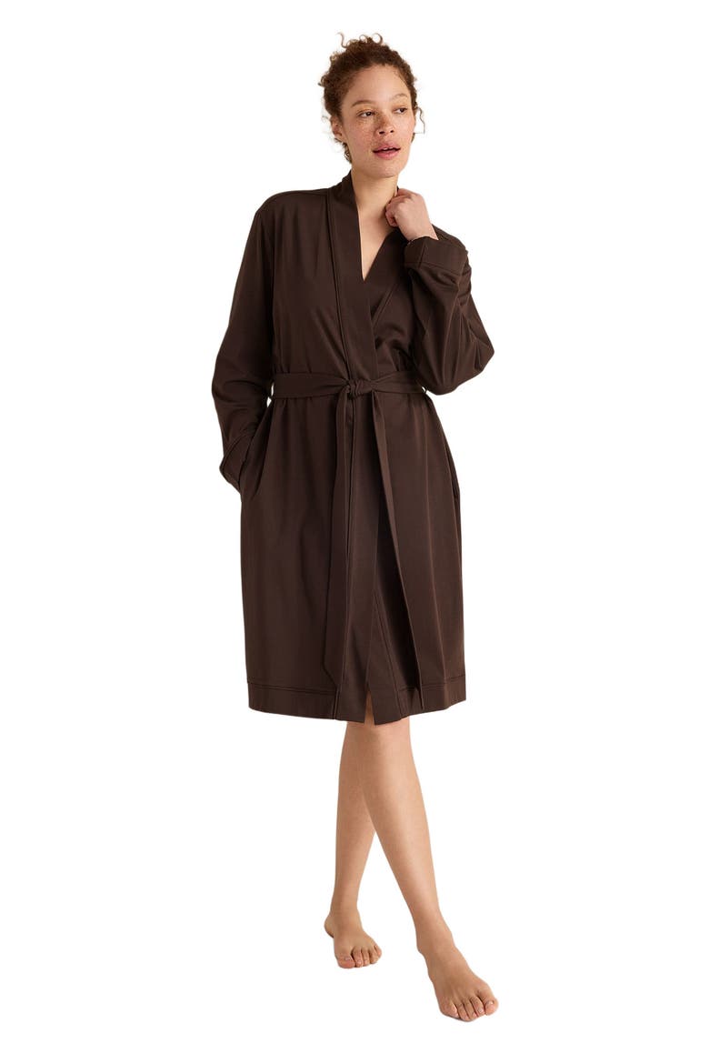 Organic Cotton Jersey Robe, Main, color, Coffee Bean