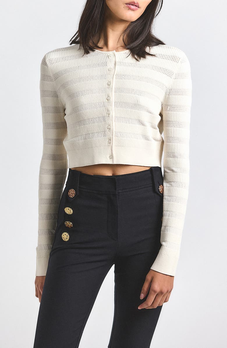 Derek Lam 10 Crosby Pointelle Cardigan, Main, color, 
