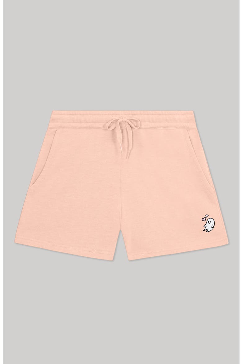 Womens Heartly Ghost Midweight Washed Fleece Shorts, Main, color, Blush