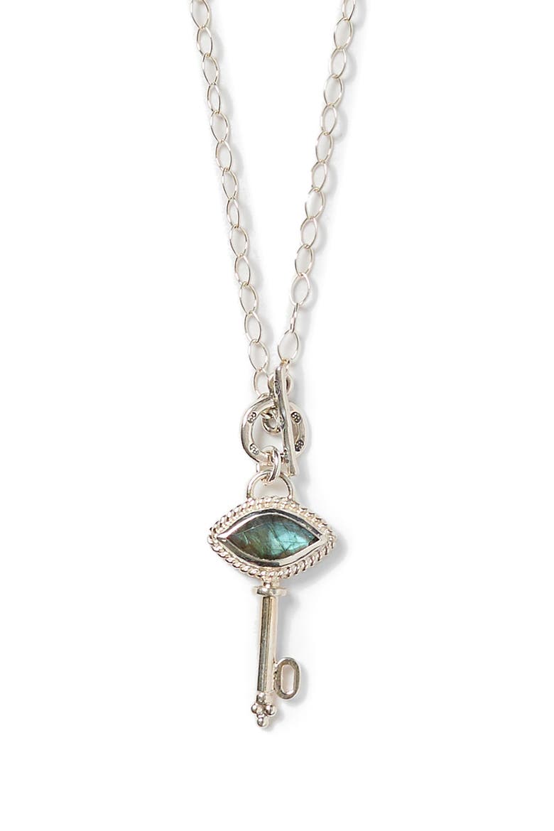 Labradorite Key Pendant Necklace, Alternate, color, LABRADORITE
