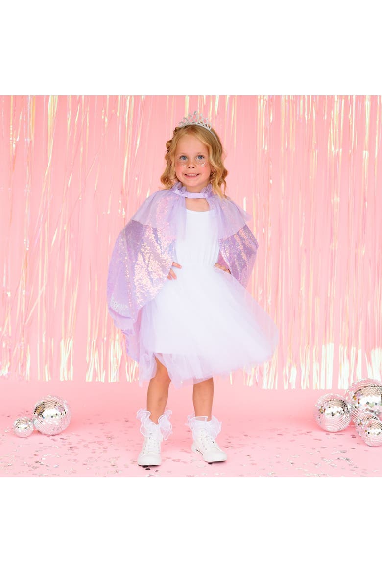 Sequin Cape, Alternate, color, Lavender