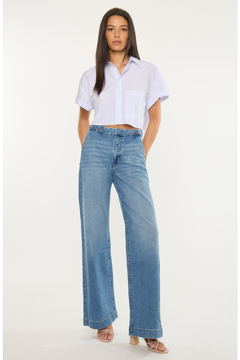 Marnie Ultra High Rise Wide Leg Trousers, Alternate, color, Dark Medium
