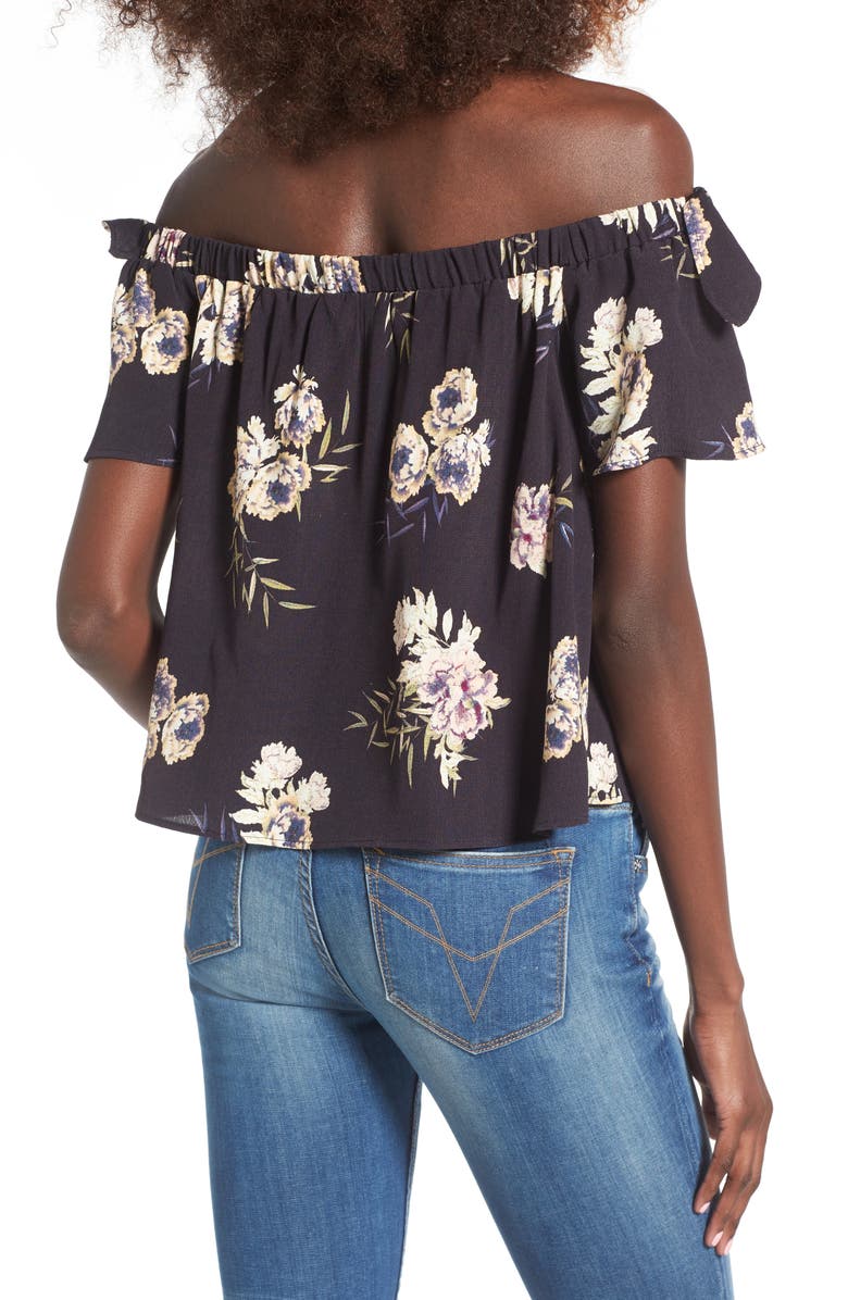 ASTR the Label Tie Detail Off the Shoulder Blouse, Alternate, color, 
