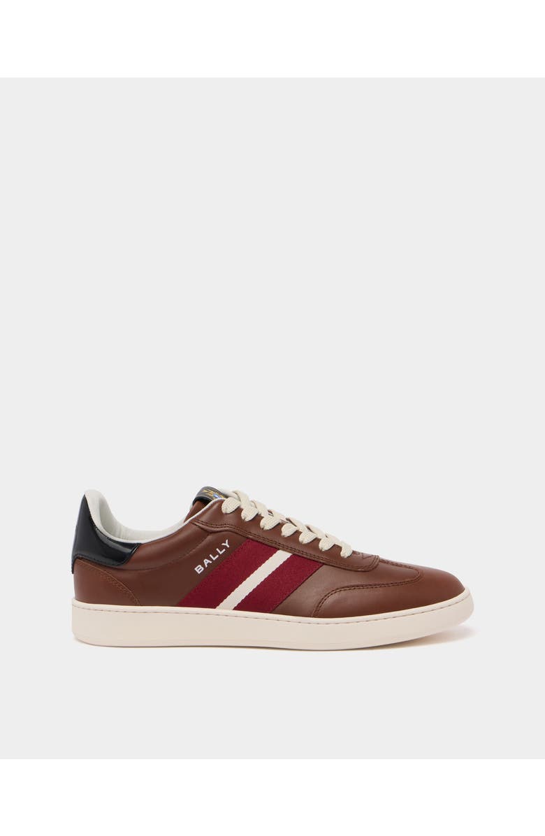 Bally Retro Crest Sneaker in Leather, Main, color, Brown