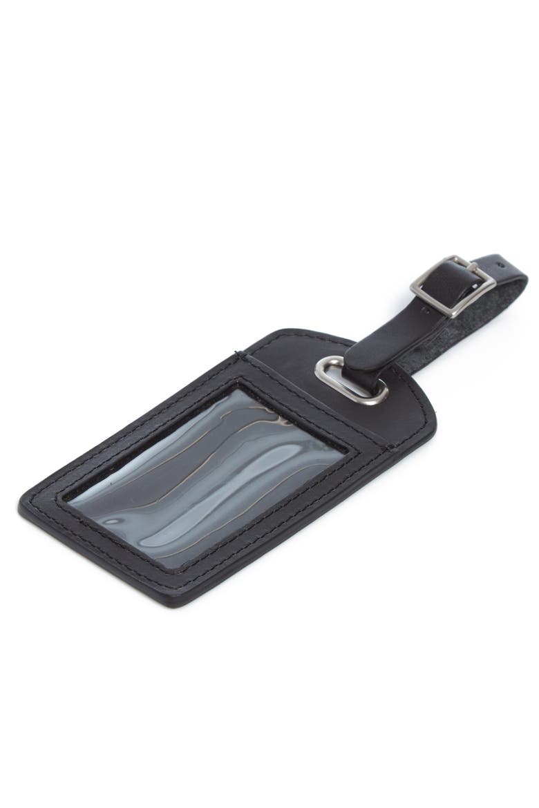 Polo Leather Luggage Tag, Alternate, color, Espresso