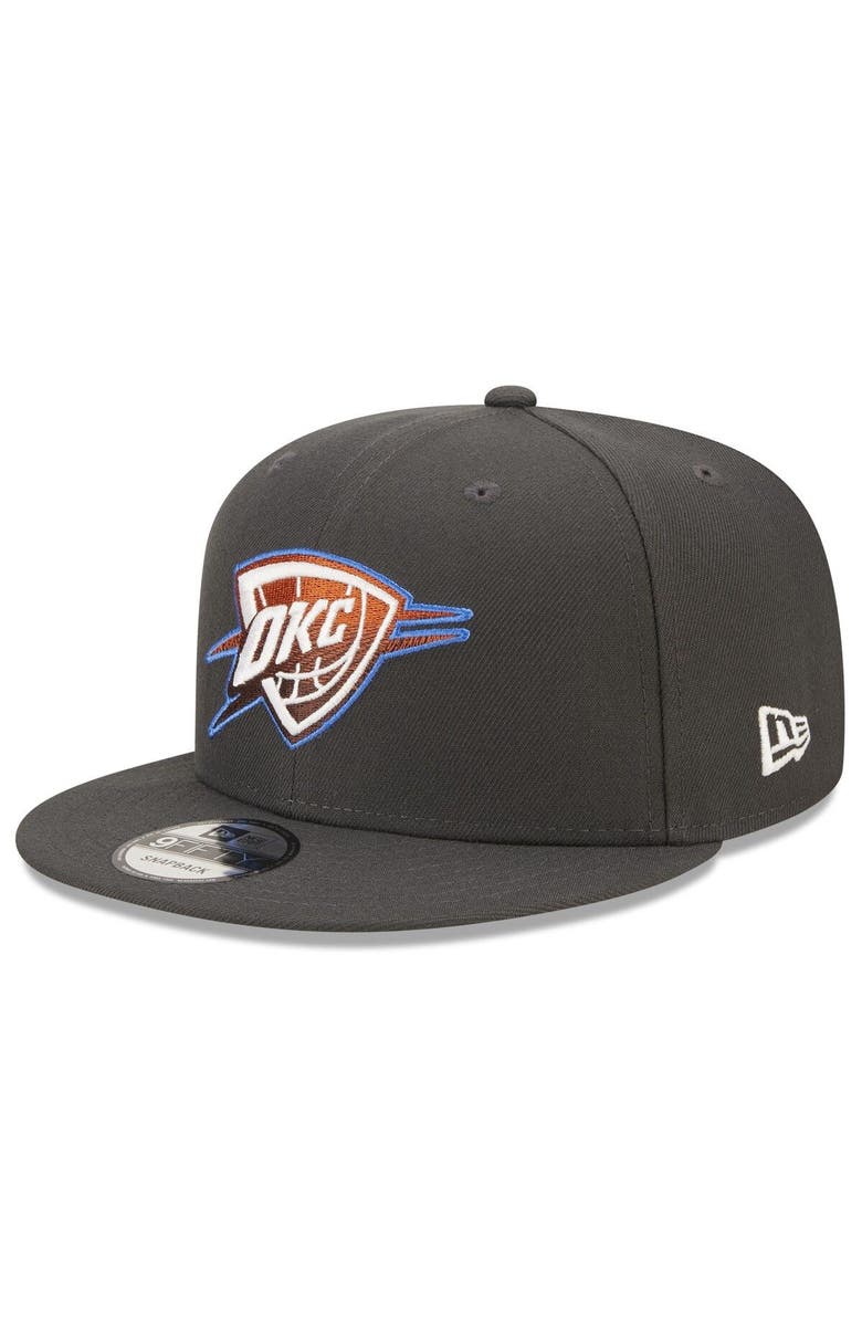 New Era Men's New Era Navy Oklahoma City Thunder 2022/23 City Edition Official 9FIFTY Snapback Adjustable Hat, Main, color,