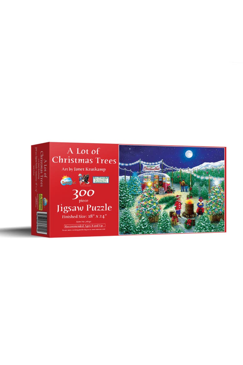 A Lot of Christmas Trees 300 piece Jigsaw Puzzle for Adults, Main, color, Multicolor
