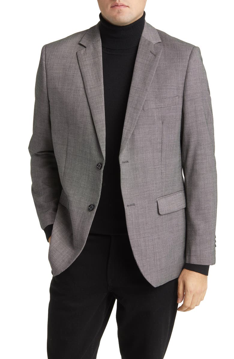 DANIEL HECHTER Textured Wool Blazer, Main, color, Grey