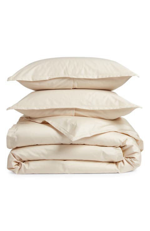 400 Thread Count Organic Cotton Sateen Duvet Cover & Shams Set