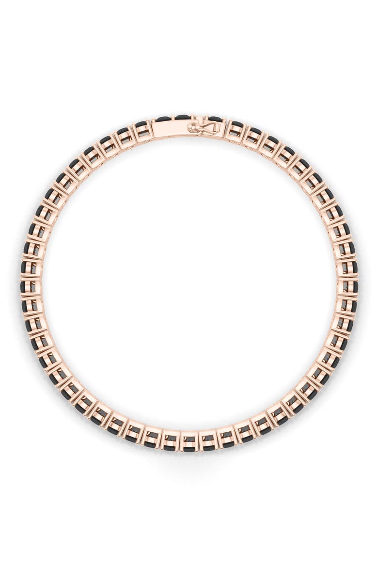 Lab Created Black Diamond Tennis Bracelet, Alternate, color, 18K ROSE GOLD