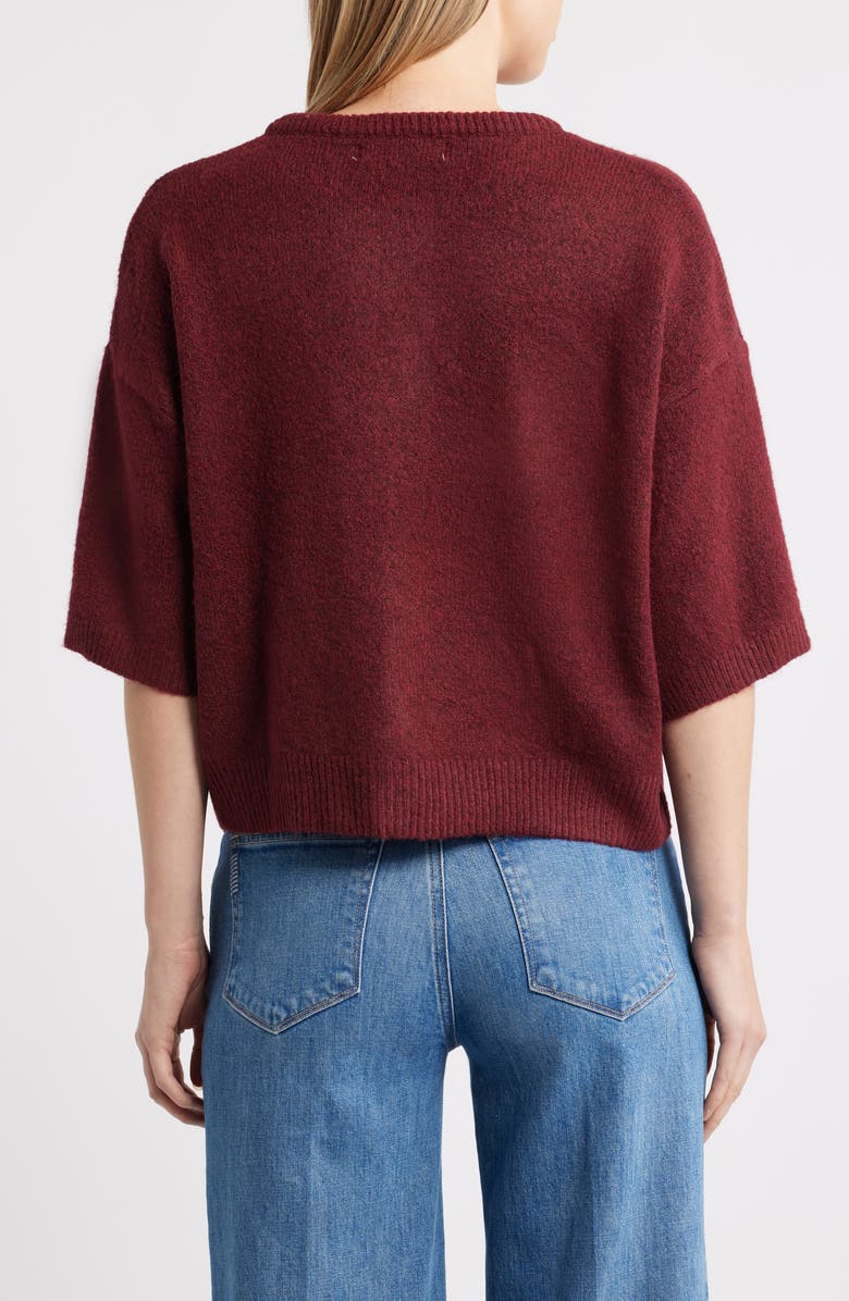 Petal & Pup Lilith Elbow Sleeve Cardigan, Alternate, color, Wine