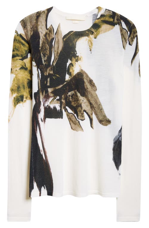 JASON WU COLLECTION JASON WU COLLECTION BRUSHSTROKE PRINT MERINO WOOL CREWNECK SWEATER