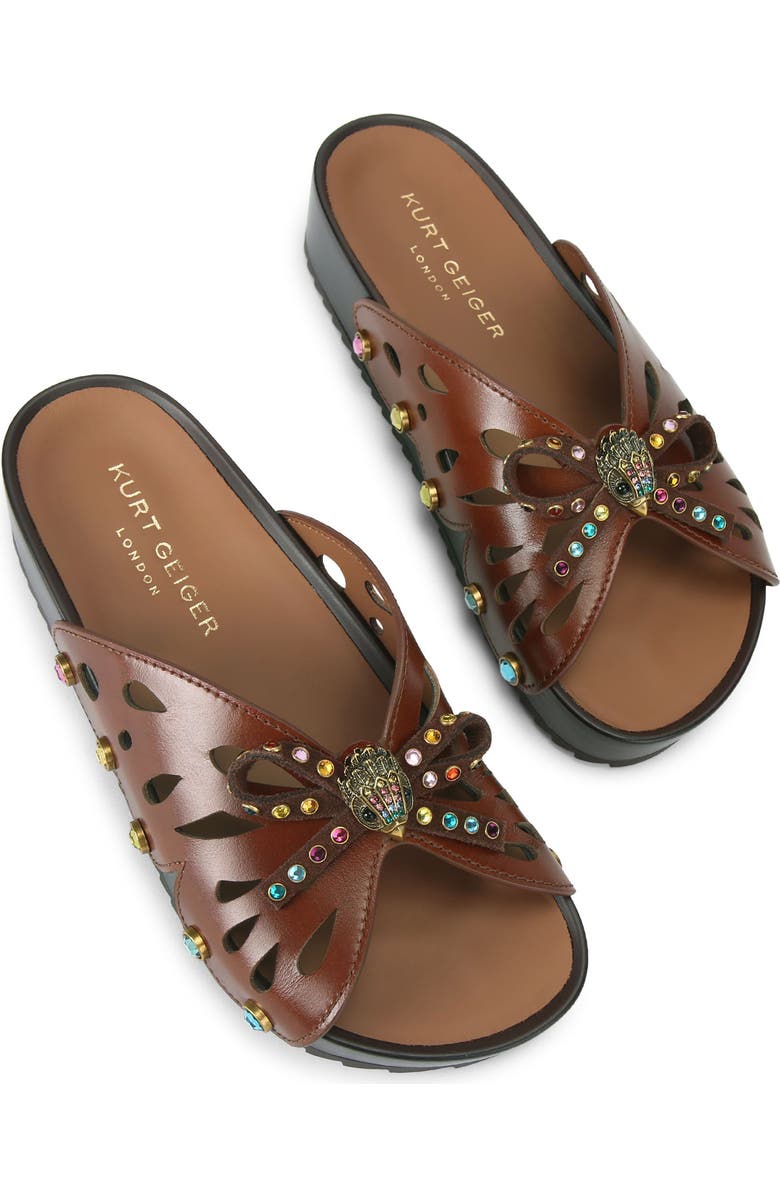 Kurt Geiger London Boho Butterfly Flatform Sandal, Alternate, color, Brown