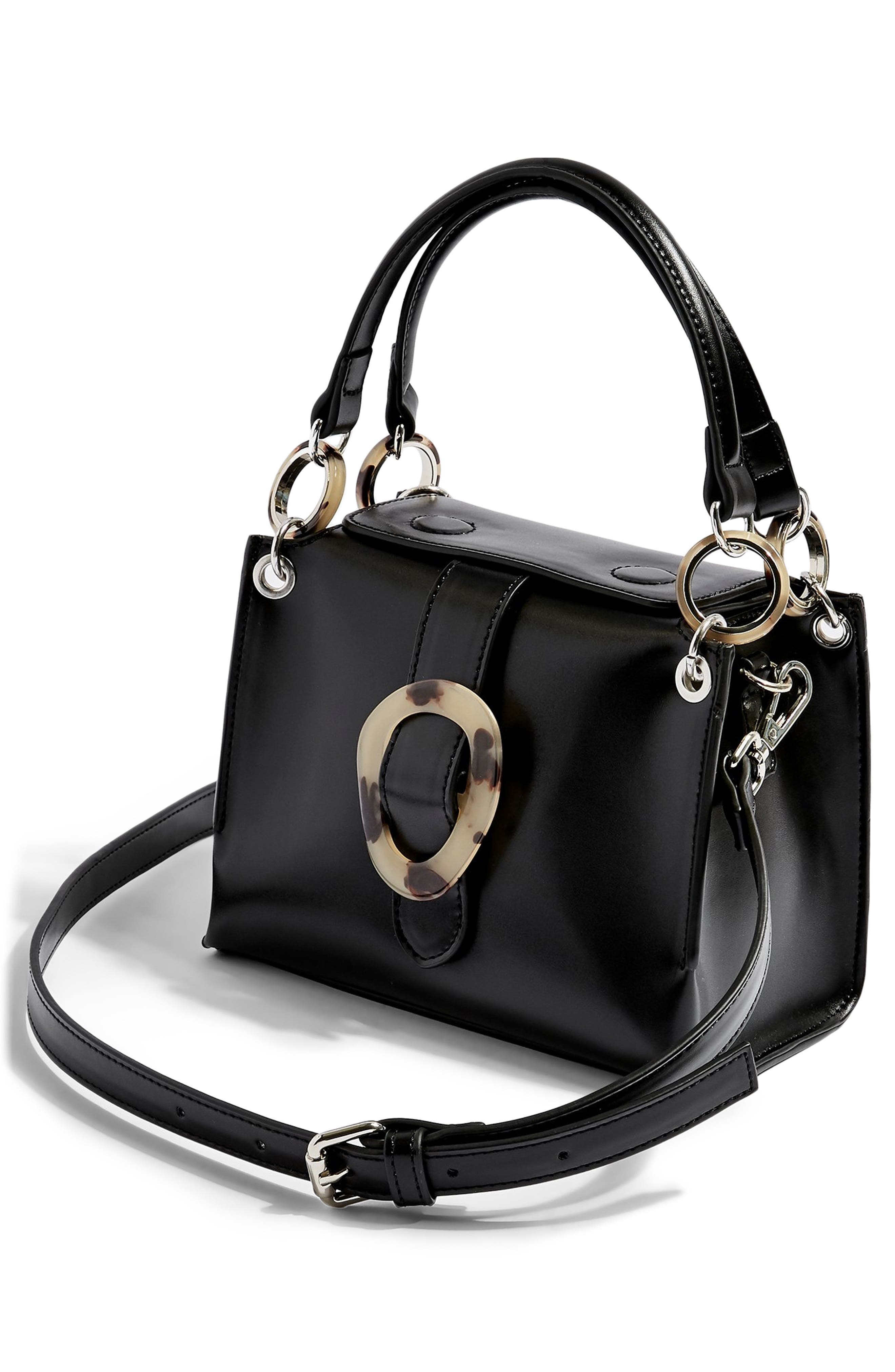 Topshop Storm Buckle Shoulder Handbag, Alternate, color, 