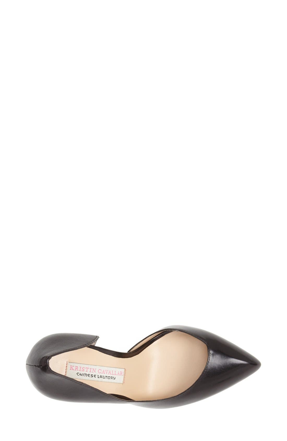 'Copertina' Pump, Alternate, color, BLACK LEATHER