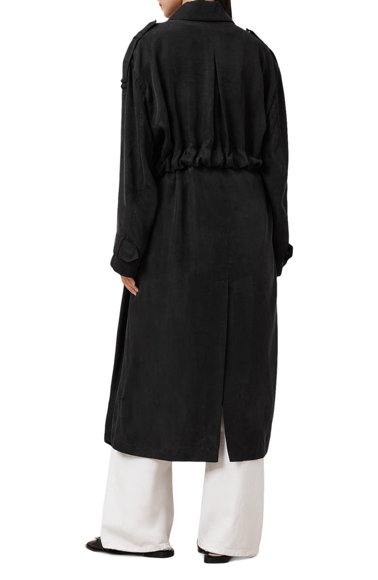 AllSaints Linnie Trench Coat, Alternate, color, Black