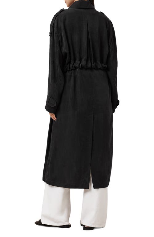 Allsaints Linnie Trench Coat In Black