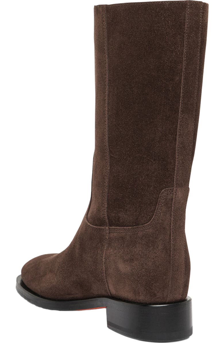 Santoni Leather midi-boot in suede, Alternate, color, Brown