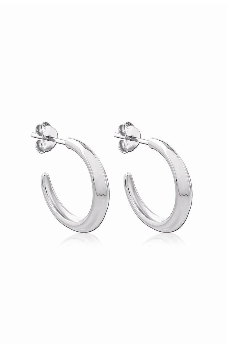Astor & Orion Crescent Hoops, Main, color, Silver