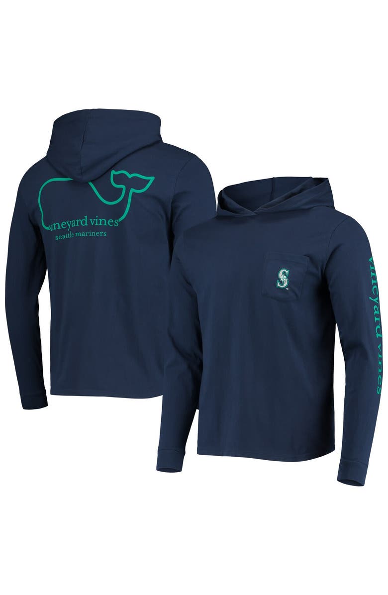 vineyard vines Men's Vineyard Vines Navy Seattle Mariners Long Sleeve Hoodie T-Shirt, Main, color, Navy