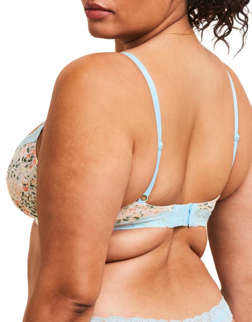 Adore Me Akari Unlined Demi Bra In Floral White