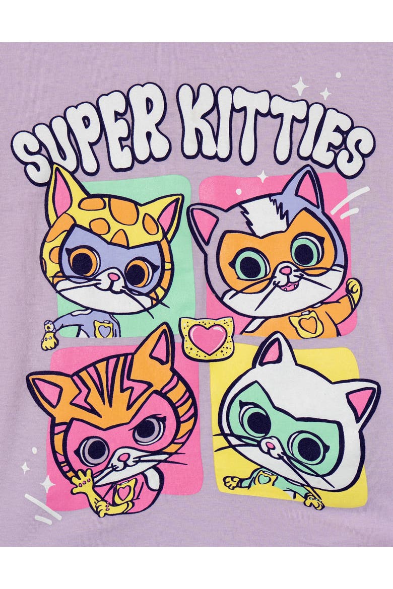 Super Kitties 2-Piece T-Shirt and Leggings Set, Alternate, color, Purple Super Kitties
