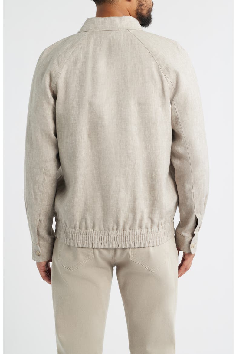 Linen Harrington Jacket, Alternate, color, GREY FUNGI - WHITE