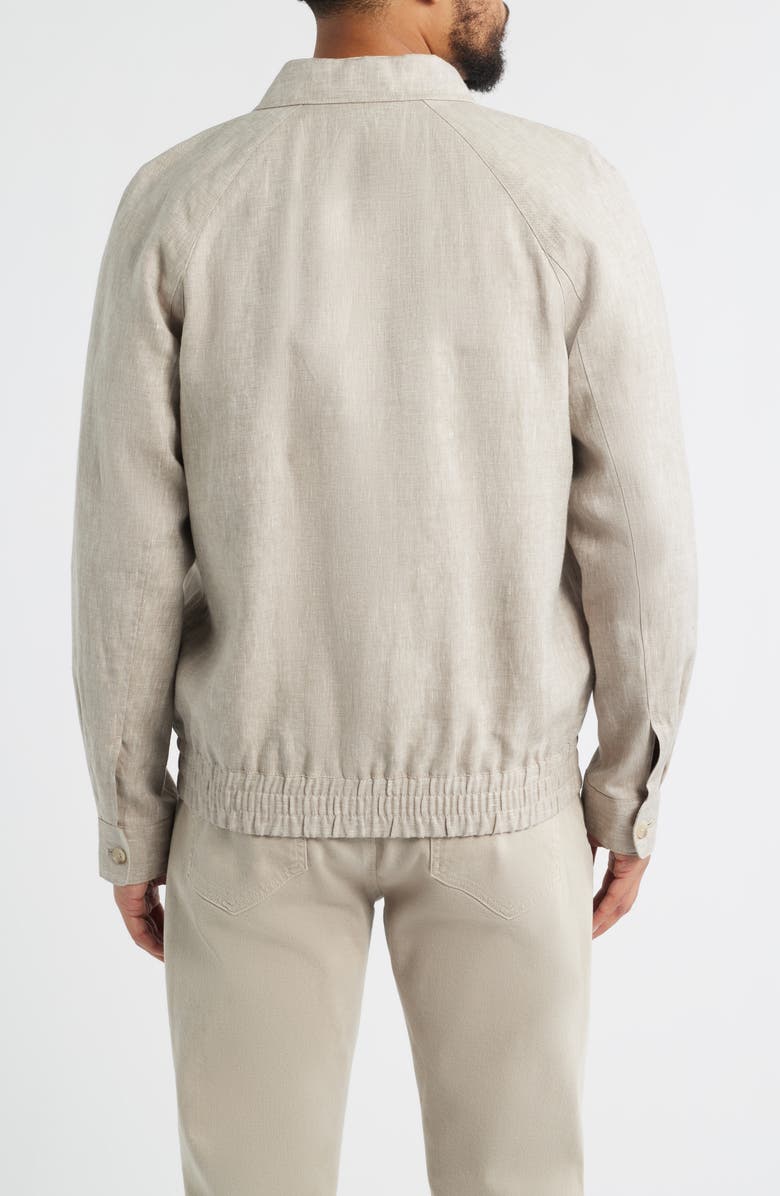 Nordstrom Linen Harrington Jacket, Alternate, color, Grey Fungi - White