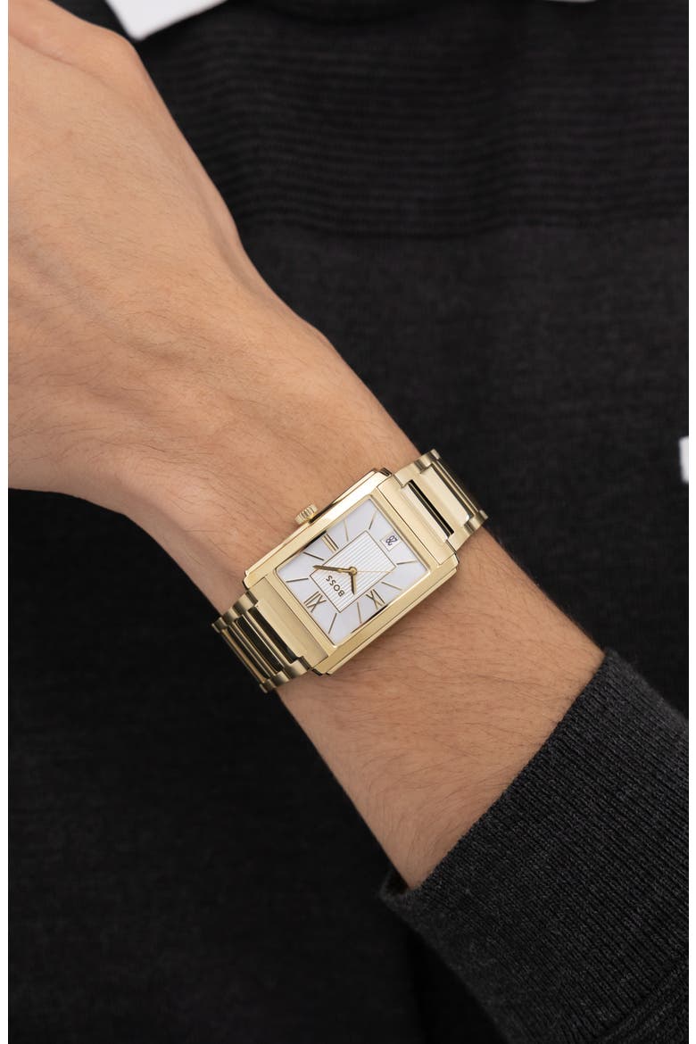 Principle Dress Bracelet Watch, 28mm x 39mm, Alternate, color, SILVER/ GOLD
