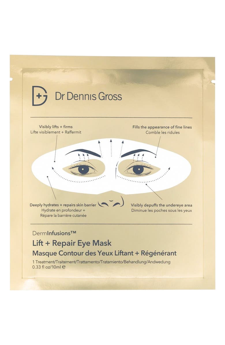 Dr. Dennis Gross Skincare DermInfusions Lift + Repair Eye Mask, Main, color, 