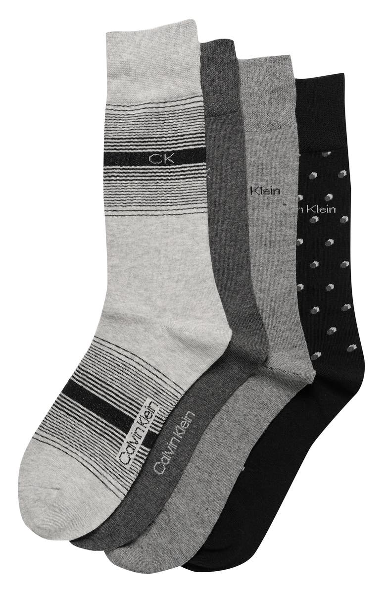 Calvin Klein Assorted 4-Pack Dress Socks, Main, color,