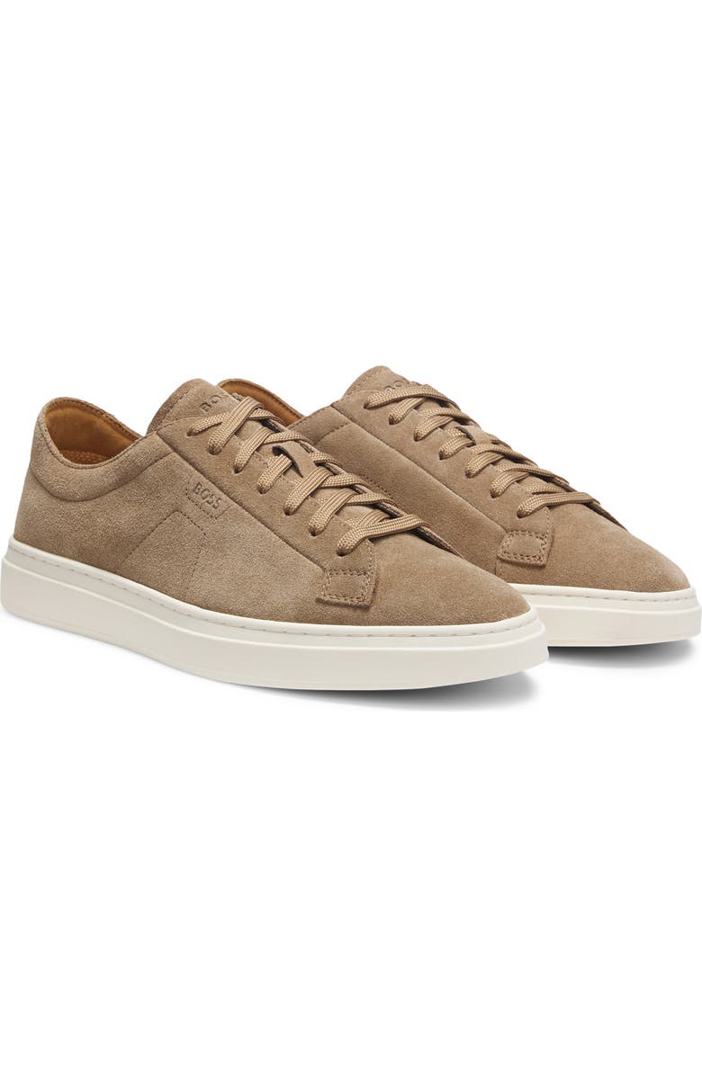 BOSS Kieran Suede Low Top Sneaker, Main, color, Medium Beige