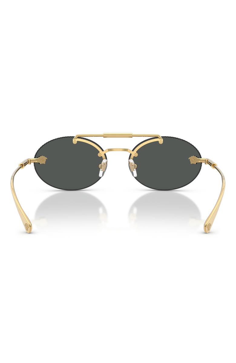 Versace 56mm Oval Sunglasses, Alternate, color, Gold / Dark Grey