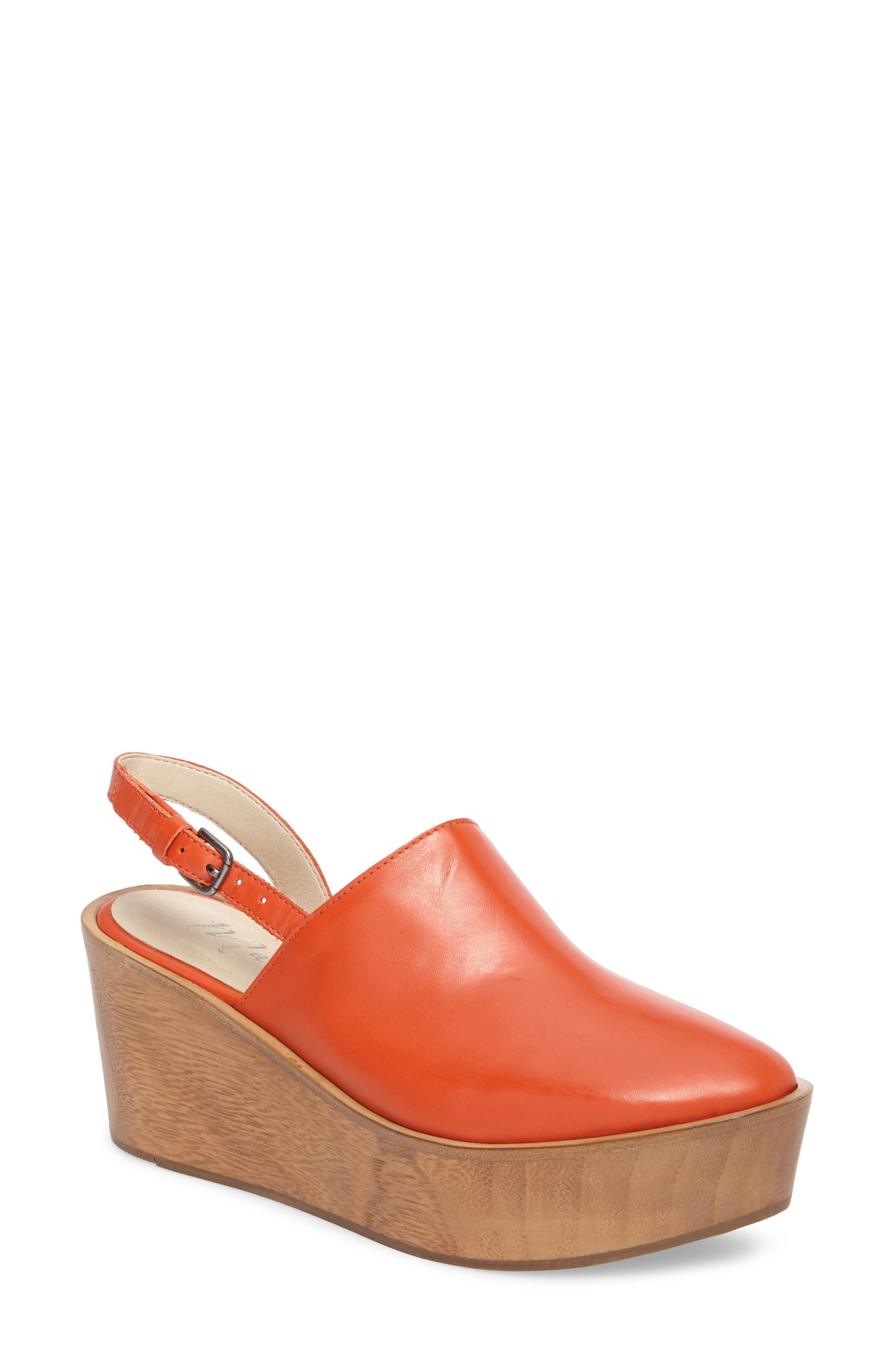 Eyals Slingback Platform Wedge Sandal, Main, color, FIRE LEATHER