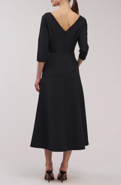 Kay Unger Greta Floral Embroidered Gown In Black
