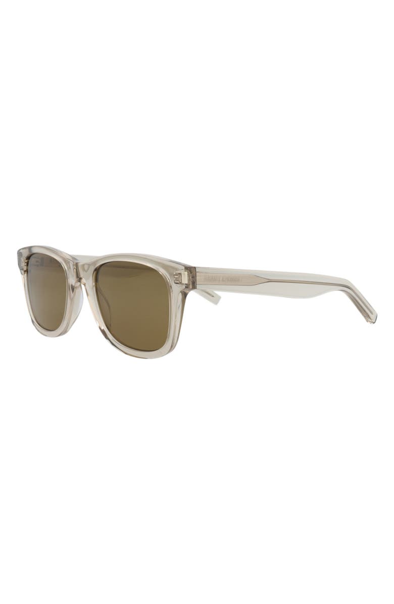 Saint Laurent 50mm Square Sunglasses, Alternate, color, Beige Beige Brown