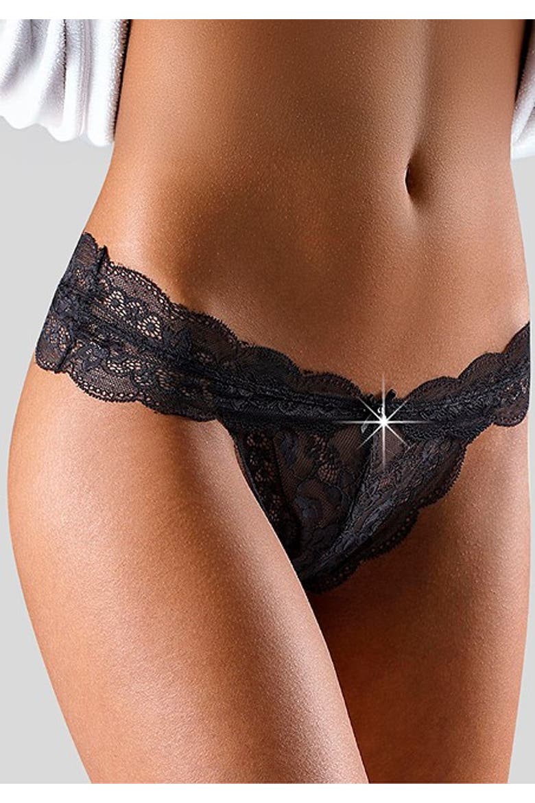 Women's Lace Cheeky Panty, Alternate, color, Black