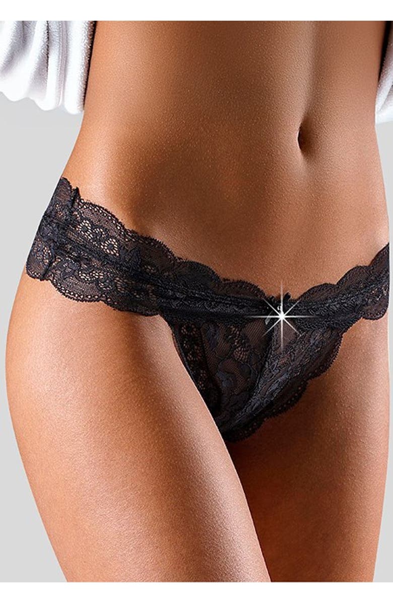 LASCANA Women's Lace Cheeky Panty, Alternate, color, Black