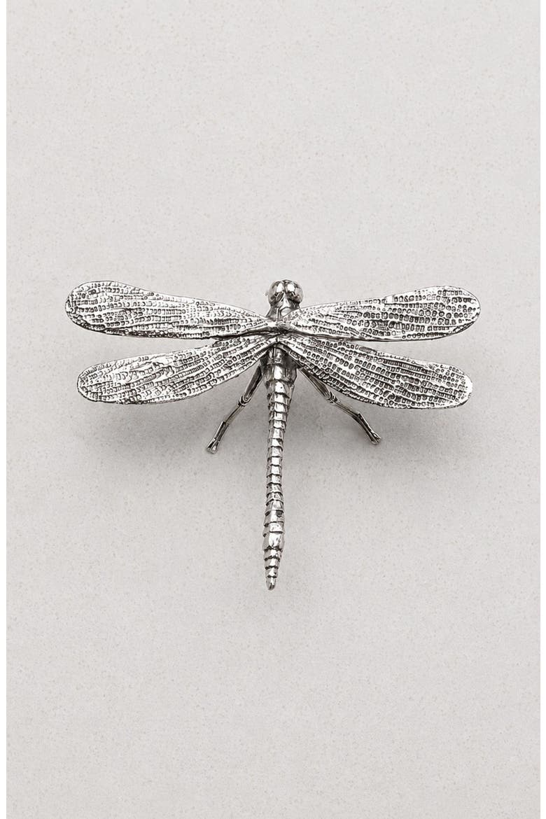Antique Pewter Dragonfly Decorative Figurine, Alternate, color, SILVER PLATED