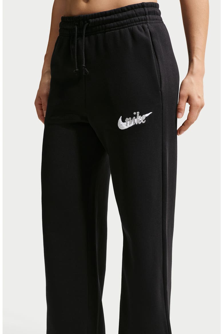 Phoenix Fleece High Waist Wide Leg Pants, Alternate, color, 010 BLACK/SUMMIT WHITE