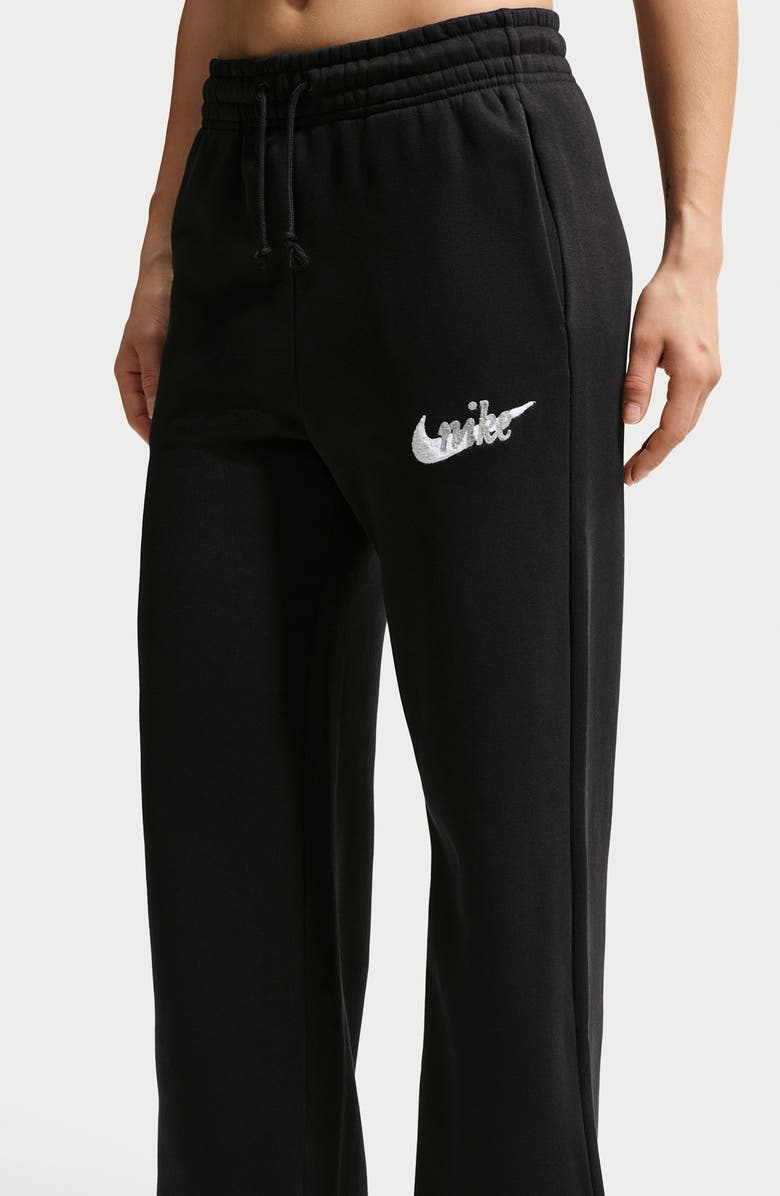 Nike Phoenix Fleece High Waist Wide Leg Pants, Alternate, color, Black/ Summit White